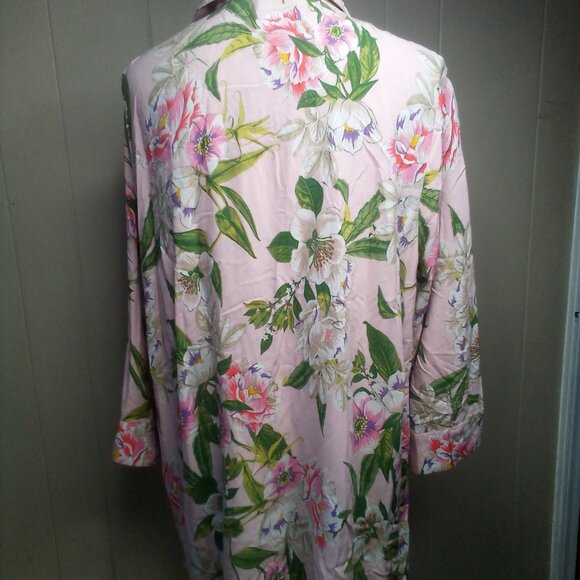 Grace Elements Blouse XL Button Up 3/4 Sleeve Floral Colorful - Picture 6 of 16